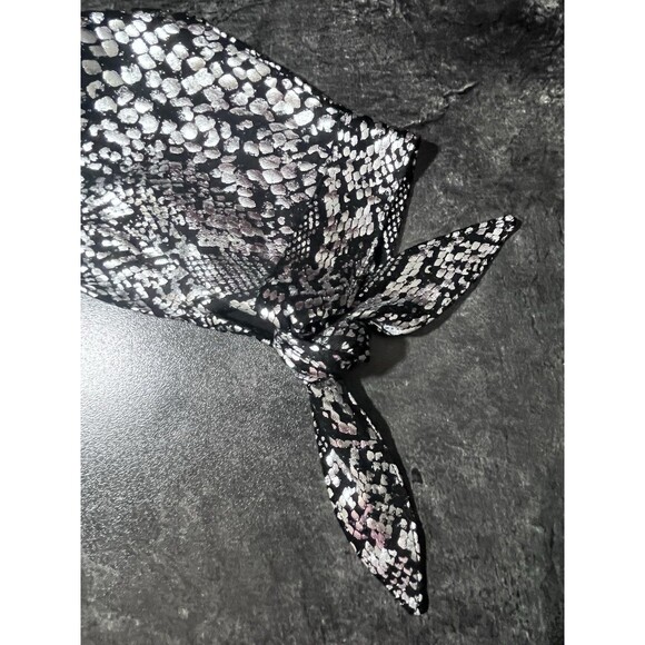 Michael Kors Python Print Shine Top Blouse Size Large City Holiday Career - Picture 5 of 10